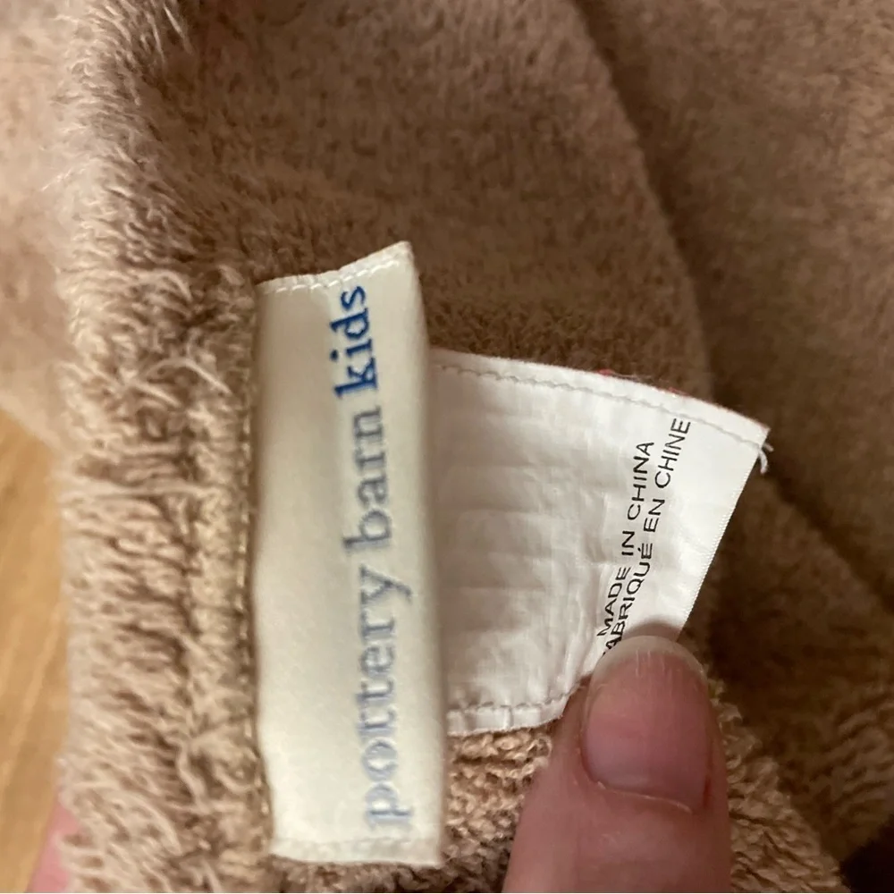 Pottery Barn Kids Beige Hooded Blanket‎ with antlers